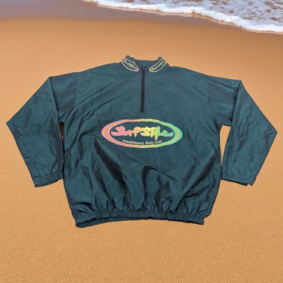 Surf Style Interplanetary Body Gear Windbreaker Pullover Iridescent USA VTG - Picture 1 of 10